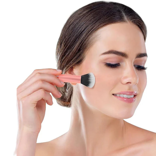 Zentheca – Professional Makeup Brush Set being used for makeup application on a model's face.