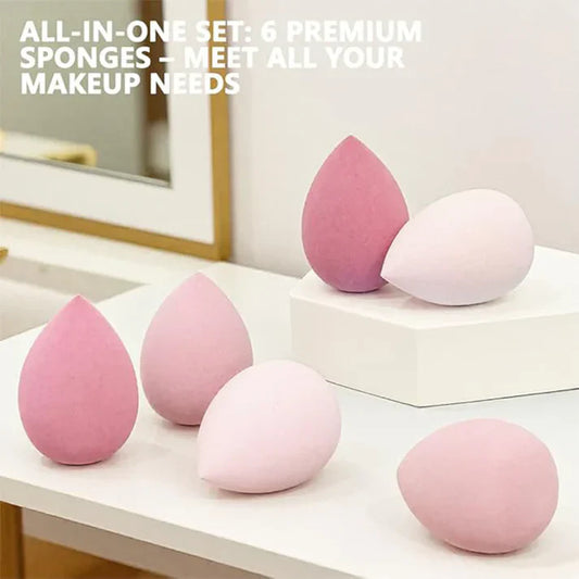 Zentheca – Professional Makeup Sponge set of 6 premium sponges for flawless makeup application.