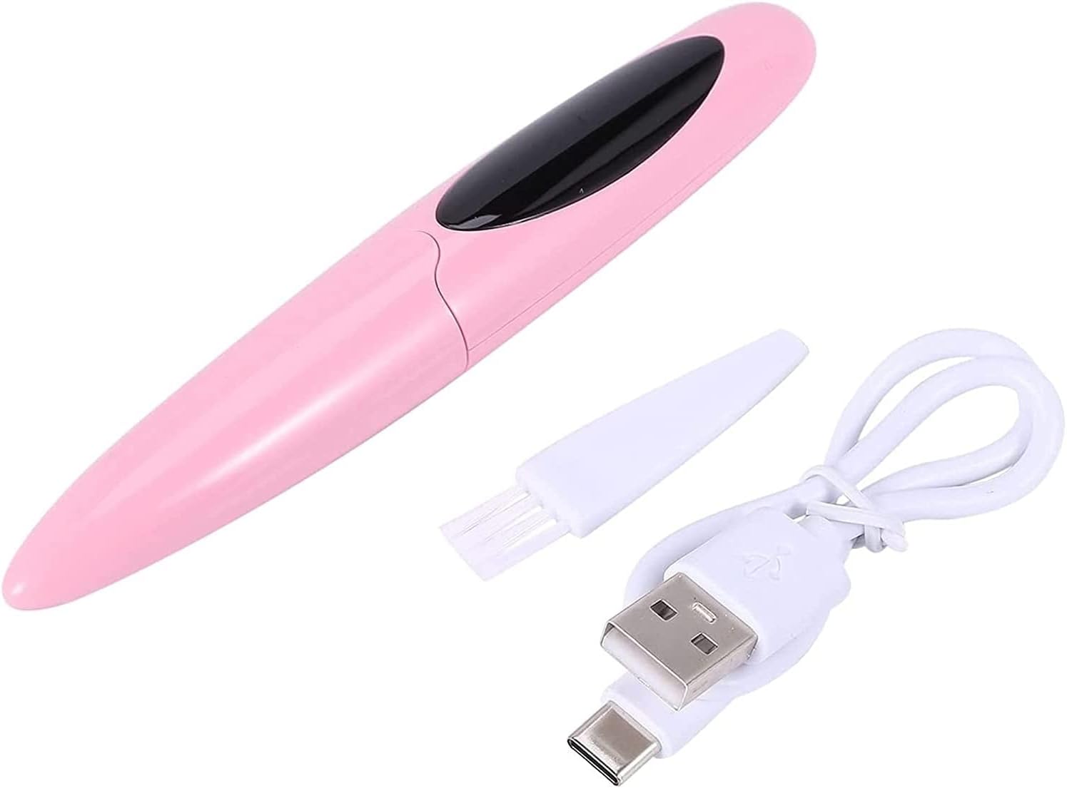 Zentheca – Heated Eyelash Curler with USB charging cable and cleaning brush for easy use and maintenance.