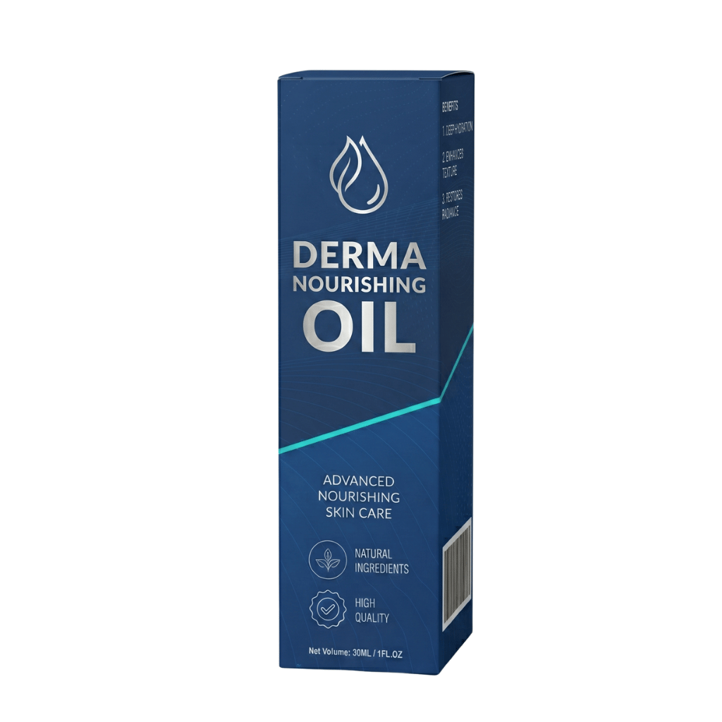 Derma Nourishing Oil packaging showcasing advanced nourishing skin care with natural ingredients.