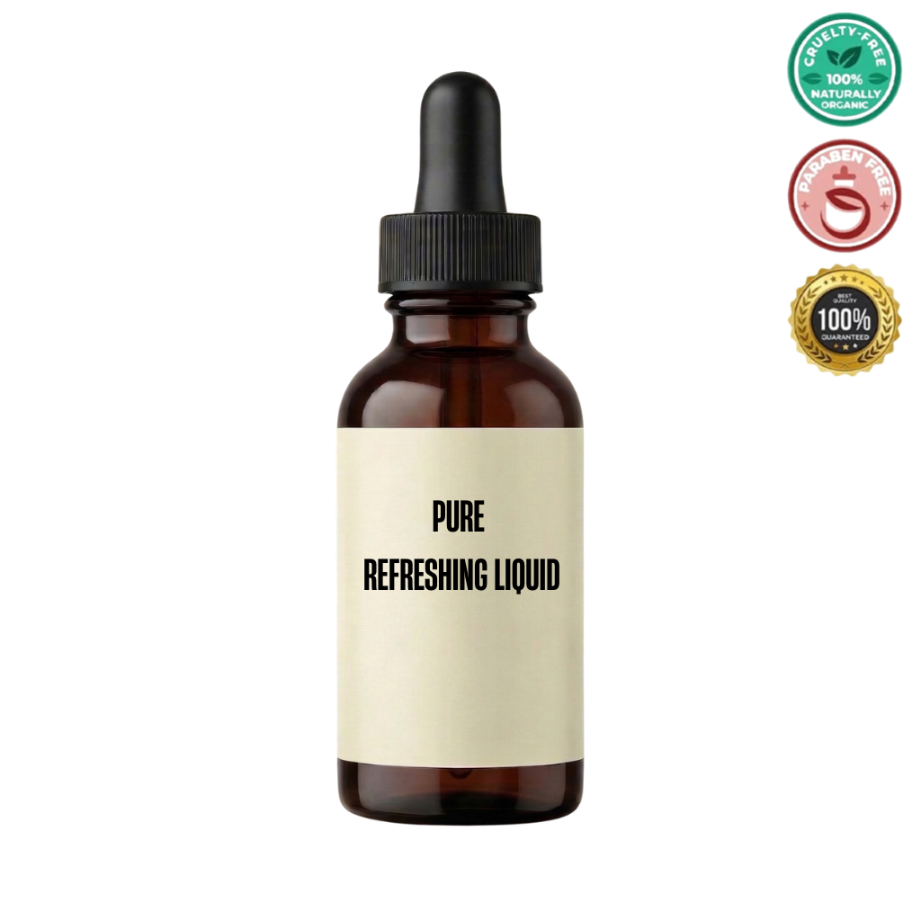 Bottle of Pure Refreshing Liquid, a lightweight skincare product for a revitalized appearance.