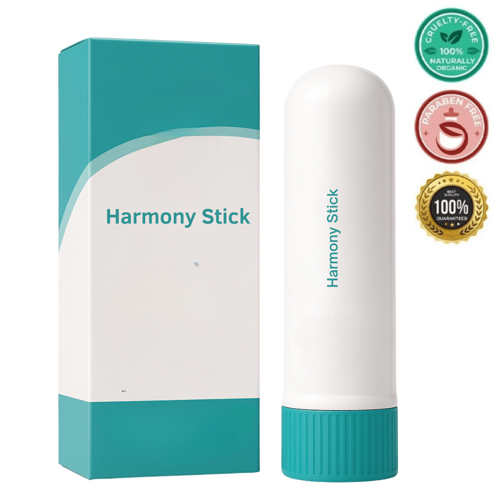 Harmony Stick beauty care product in packaging, cruelty-free, paraben-free, natural skincare solution.