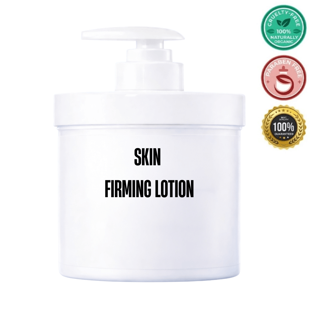 Skin Firming Lotion in a pump bottle showcasing its lightweight and smooth texture.