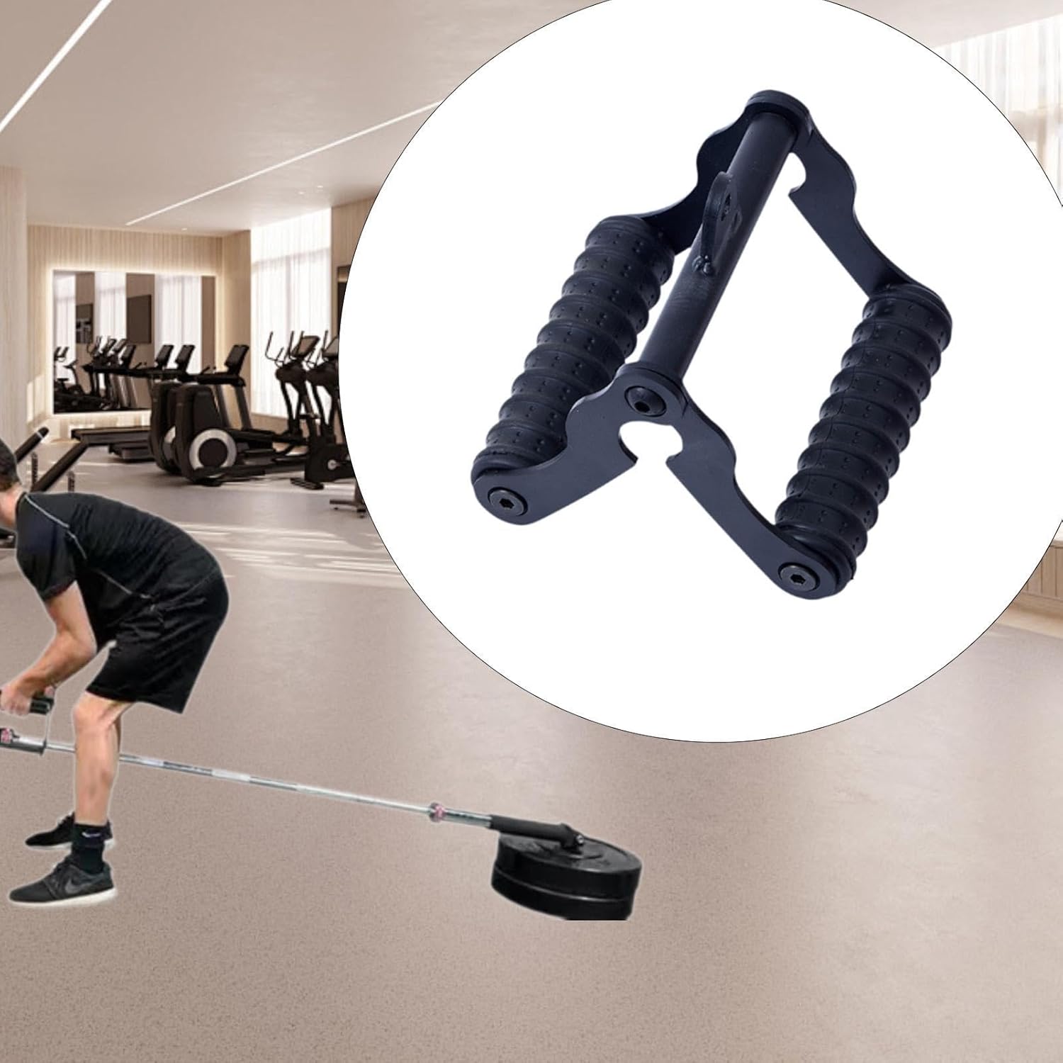 Zentheca V‑Grip, precision iron V-bar handle, enhances cable and landmine workouts with ergonomic design.