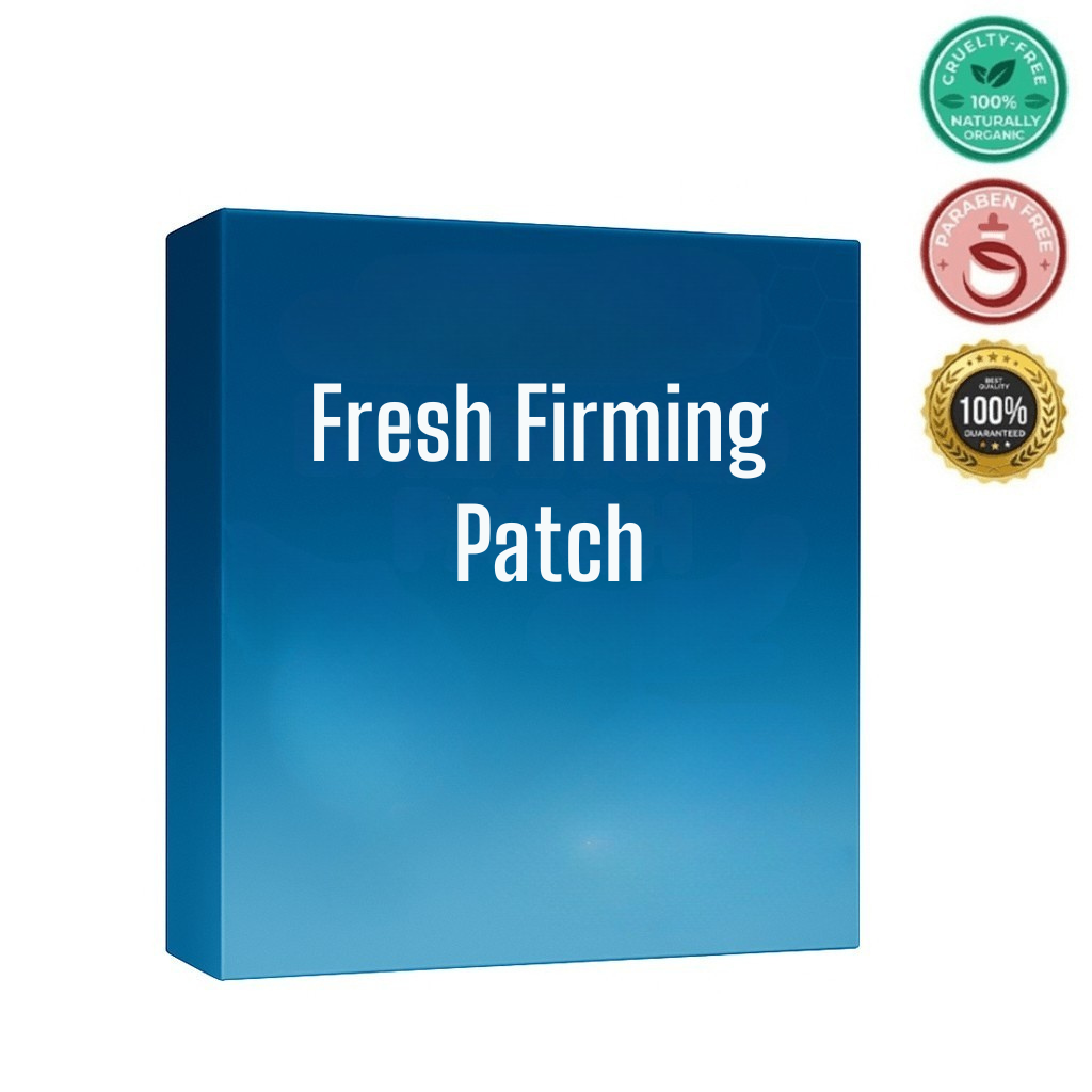 Packaging of Fresh Firming Patch with cruelty-free and organic certifications.