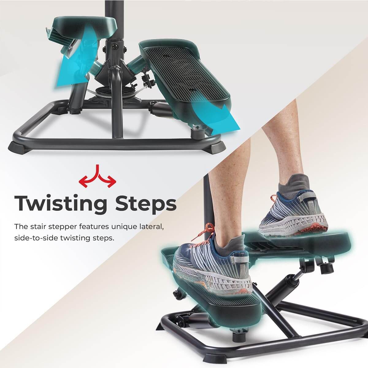 Zentheca CoreGlide™ Kit featuring unique lateral, side-to-side twisting steps for enhanced workout effectiveness.
