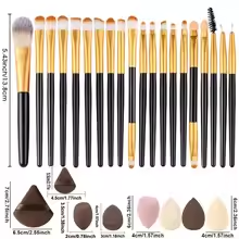 Zentheca Makeup Brush & Sponge Set featuring premium brushes and sponges for flawless makeup application.