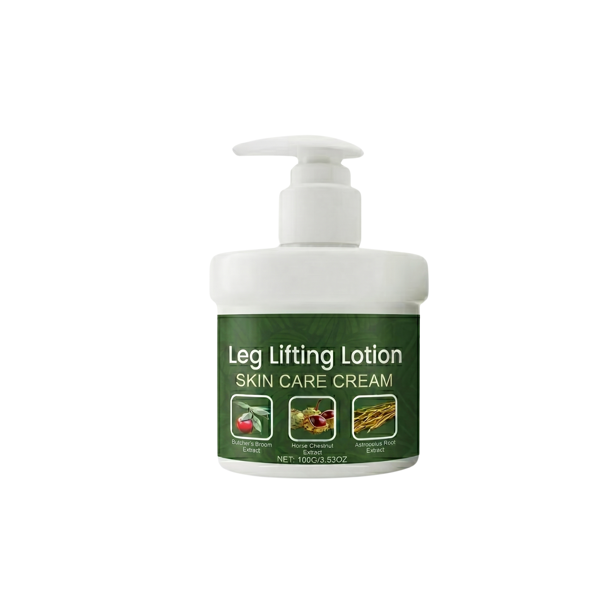 Leg Lifting Lotion bottle, a lightweight skincare cream for smoother, firmer skin with fresh polished finish.