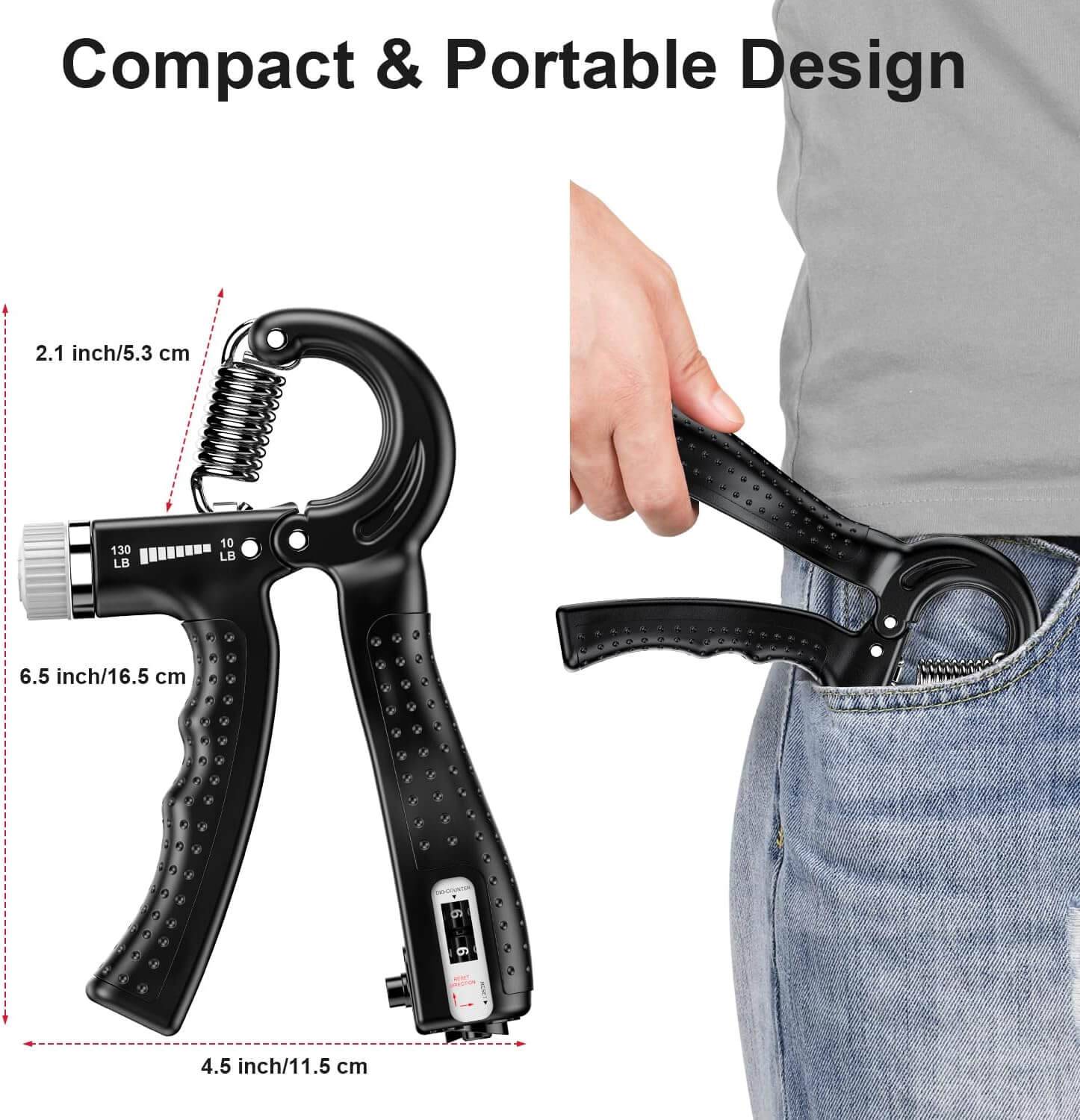 Zentheca GripTone™ showing compact and portable design for enhanced grip and hand strength training.