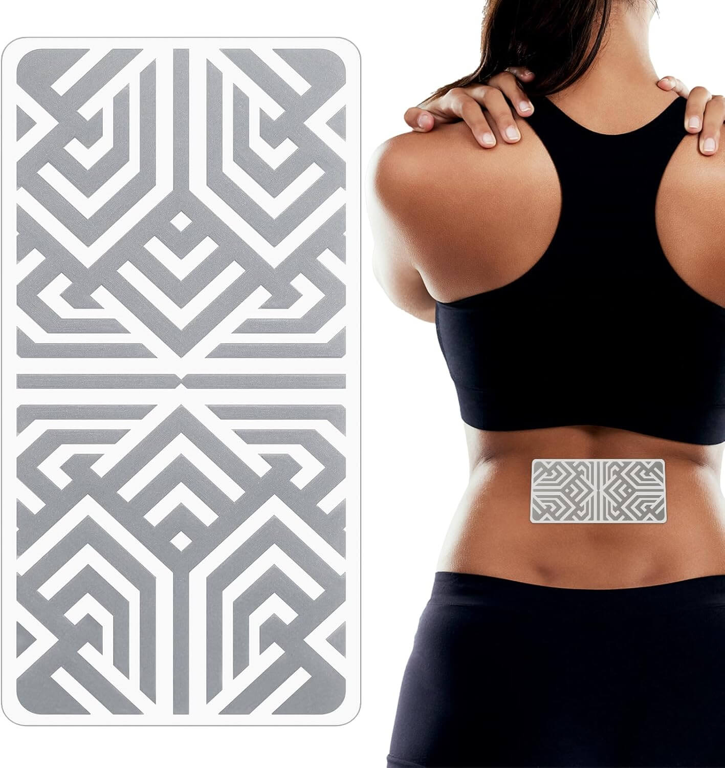 Zentheca Pain Relief Patch applied on a person's lower back for muscle and joint pain relief.