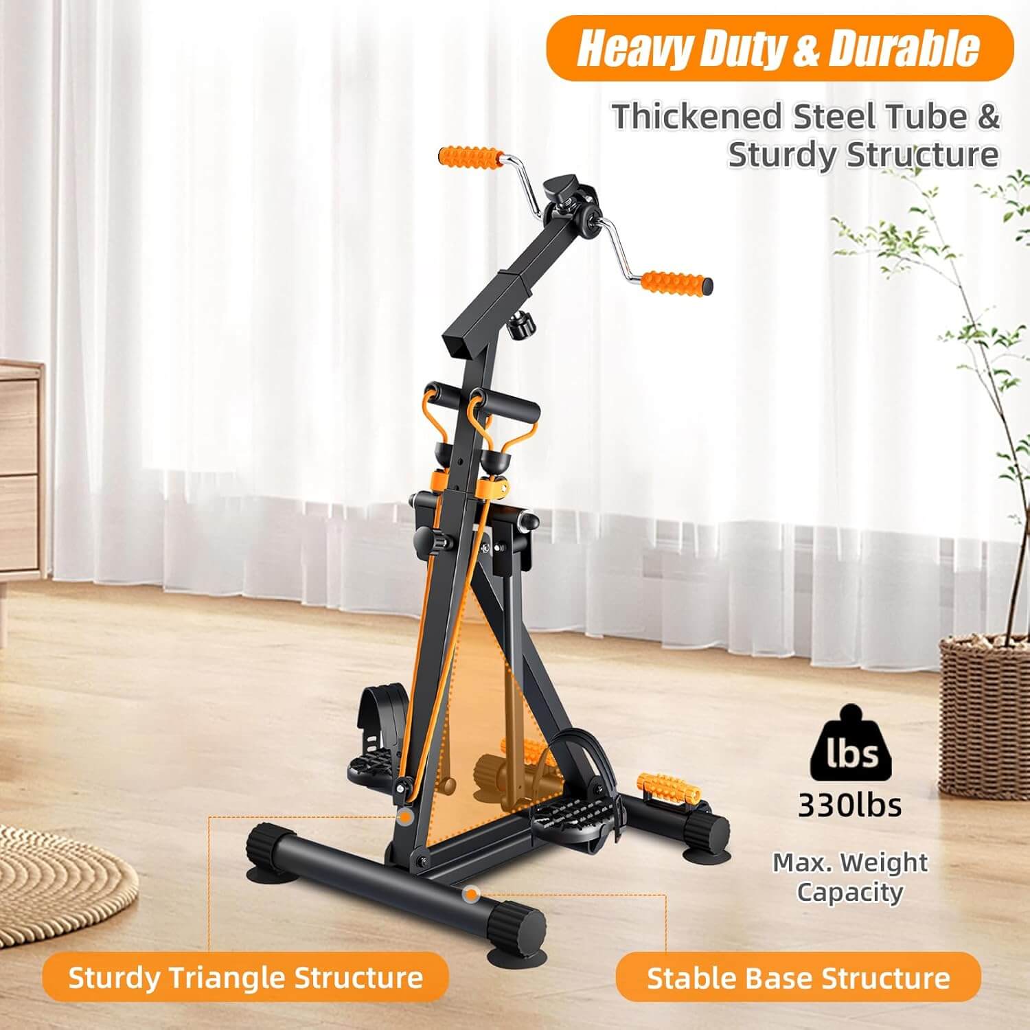 Zentheca FlowCycle™ heavy-duty pedal trainer with sturdy structure for low-intensity workouts.