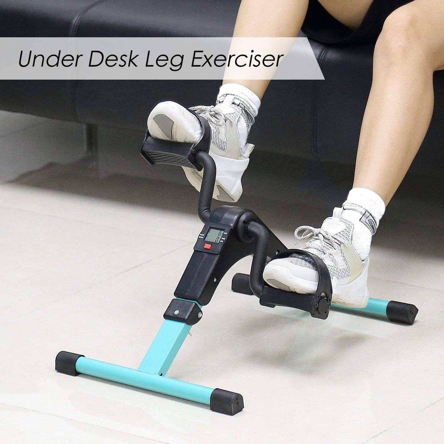 Zentheca MoveLite™ under desk leg exerciser with adjustable resistance and digital display for tracking progress.