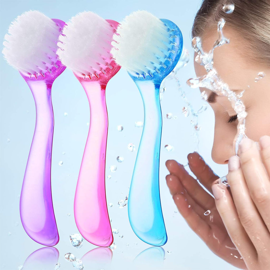Zentheca – Dual-Head Manual Facial Cleansing Brush with soft bristles and silicone pad for deep cleansing.