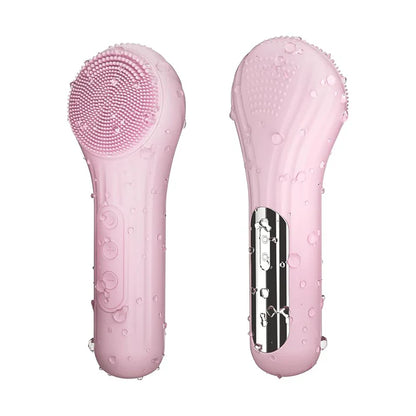 Zentheca – Electric Facial Cleansing Brush with Exfoliation, pink cleansing brush with silicone bristles, waterproof design.