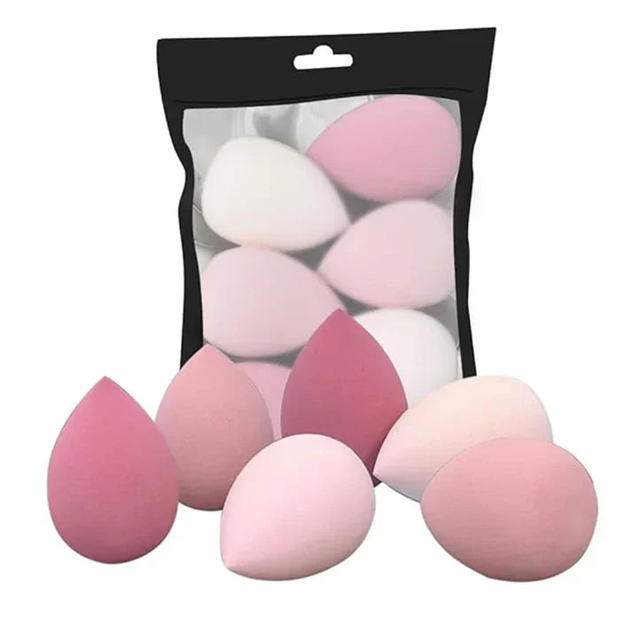 Zentheca – Professional Makeup Sponge set displayed in a clear pack featuring various pink shades for flawless makeup application.
