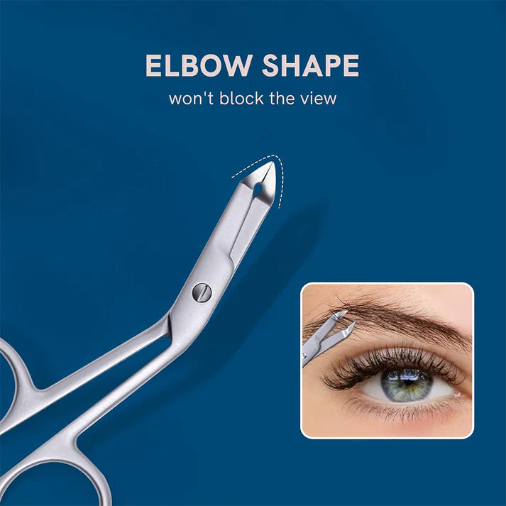 Zentheca – Eyebrow Shaping Set with elbow-shaped scissors for precise grooming and clear visibility.