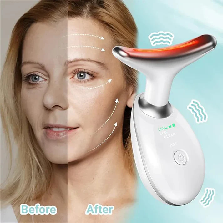 Zentheca – Sculpting Face & Body Roller before and after results showing facial toning and lifting effects.