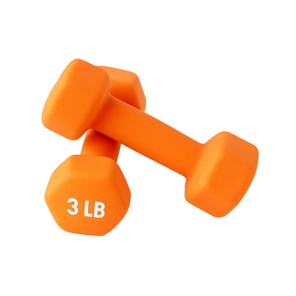 Zentheca CoreGrip Duo 3 LB neoprene-coated dumbbells for balanced strength and confident grip.