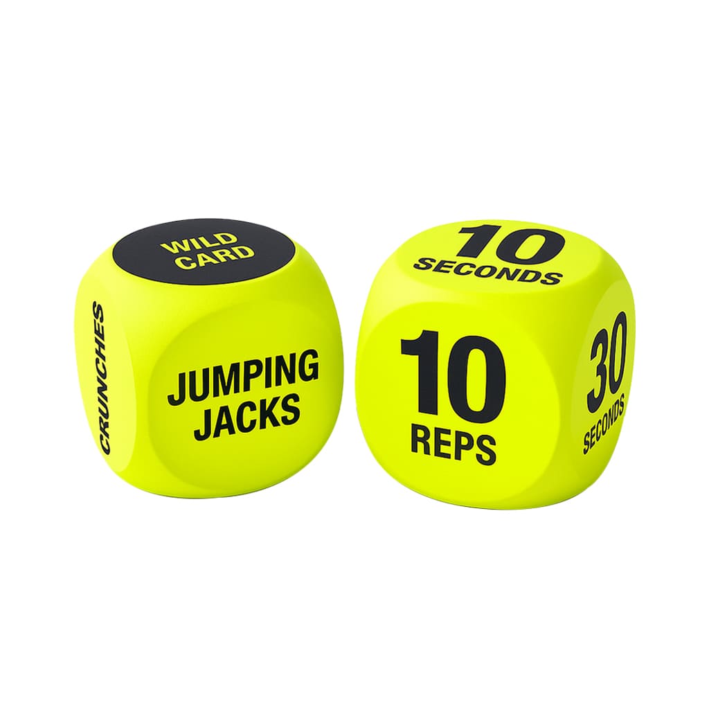Zentheca CoreDice Trainer showing exercise options like Jumping Jacks and reps for engaging workouts.