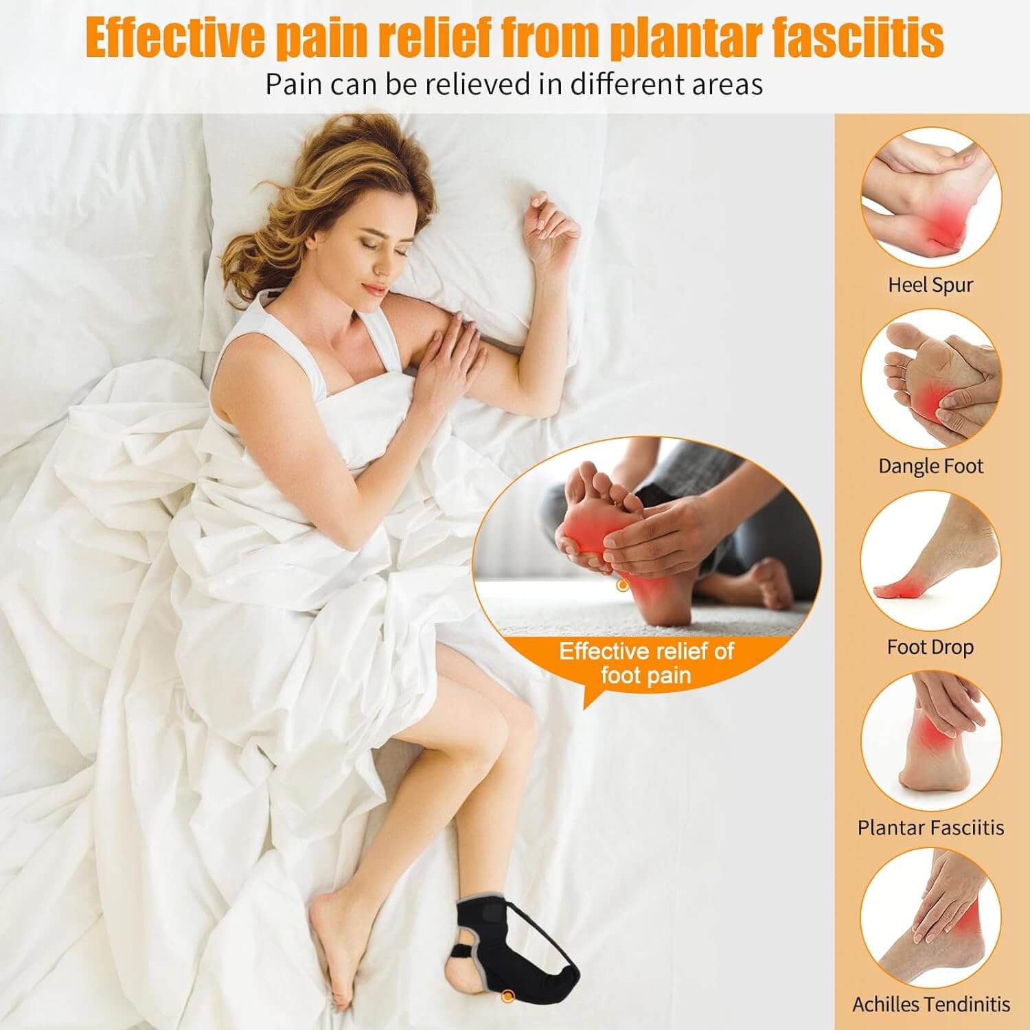 Zentheca Flex Rest provides effective pain relief from plantar fasciitis during sleep, promoting healing and recovery.