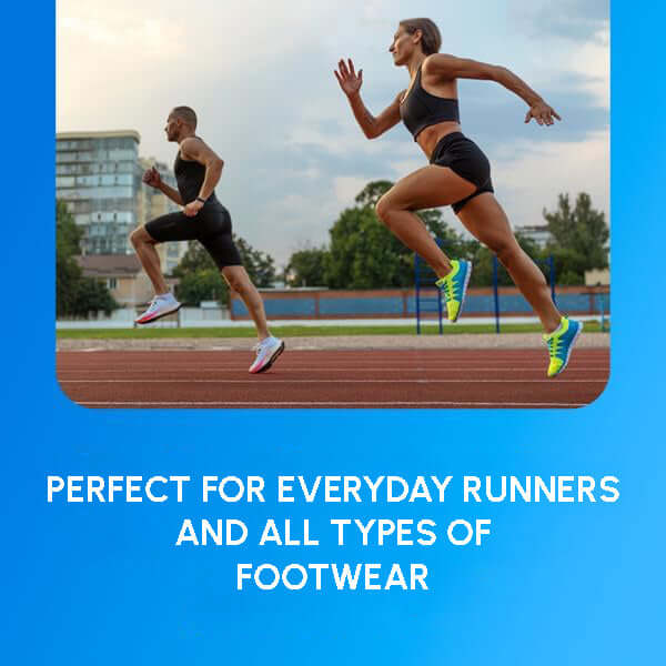 Zentheca Orthopedic Insole shown with runners, perfect for everyday use and all types of footwear.