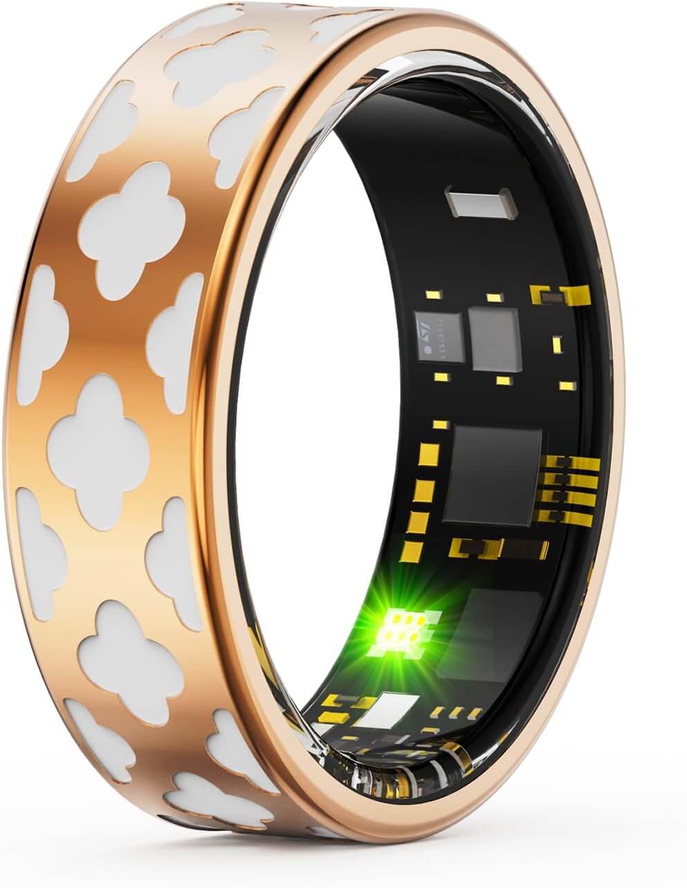 Zentheca AuraRing Smart Fitness & Sleep Ring for Women, IP68 Waterproof, stylish design with health tracking features.