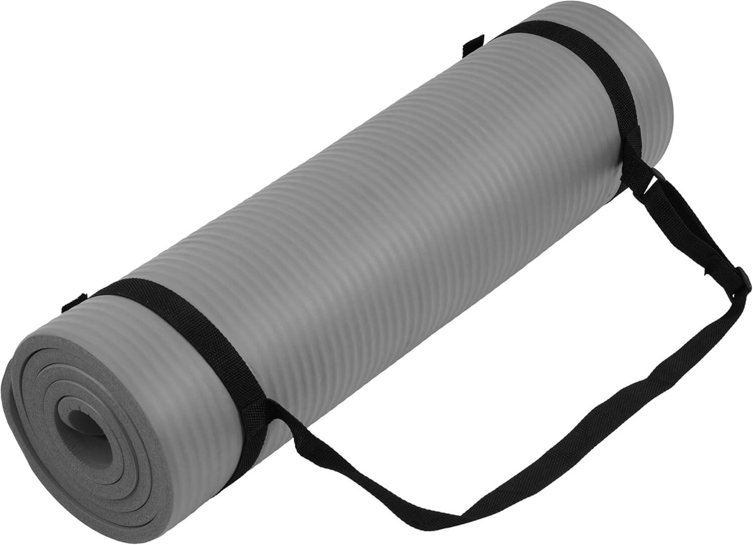 Zentheca BalanceMat rolled up with carrying strap, extra thick for yoga and exercise, measures 71" x 24".
