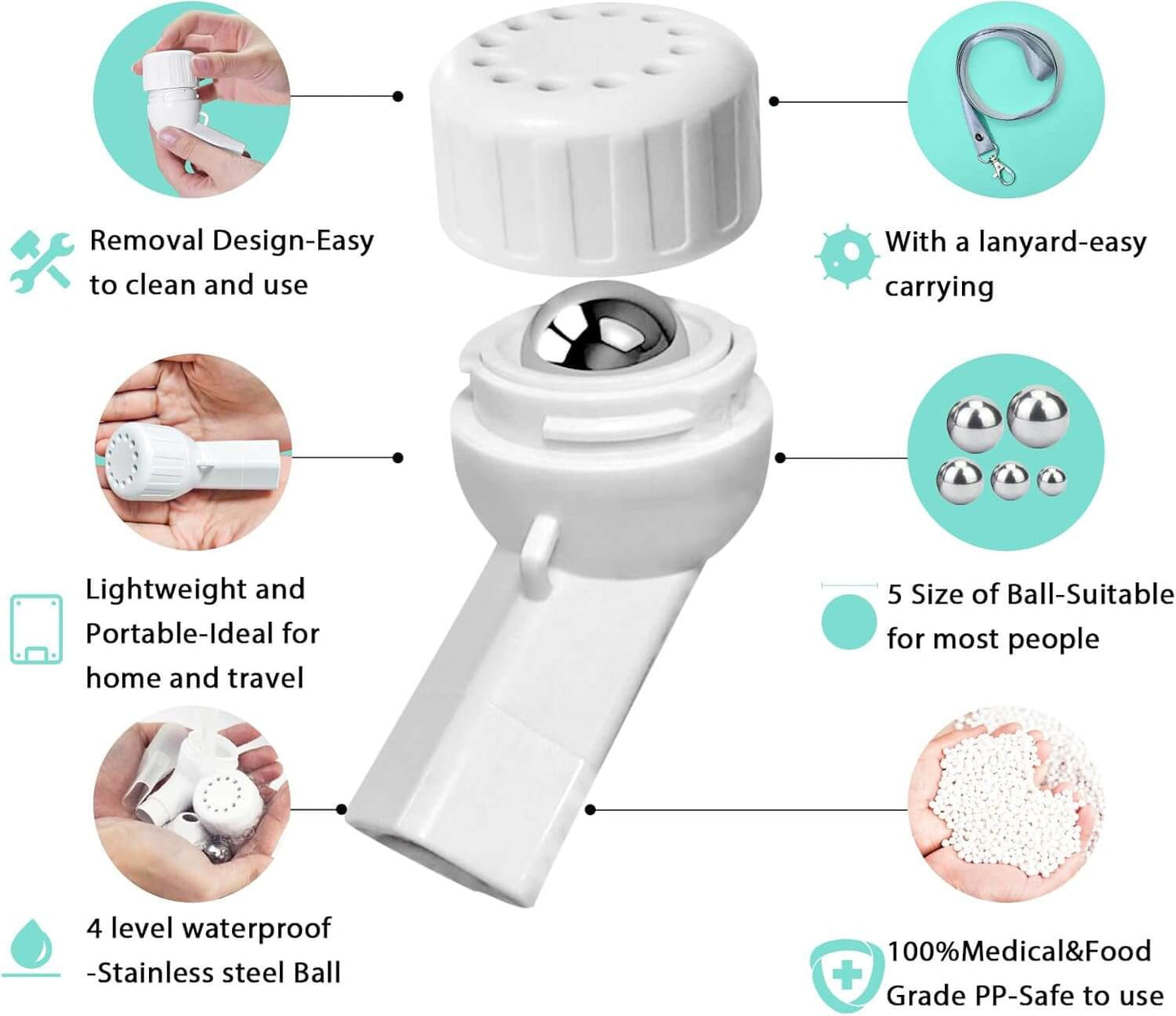Zentheca BreathFlow Exerciser features durable design with stainless steel balls for enhanced respiratory health.