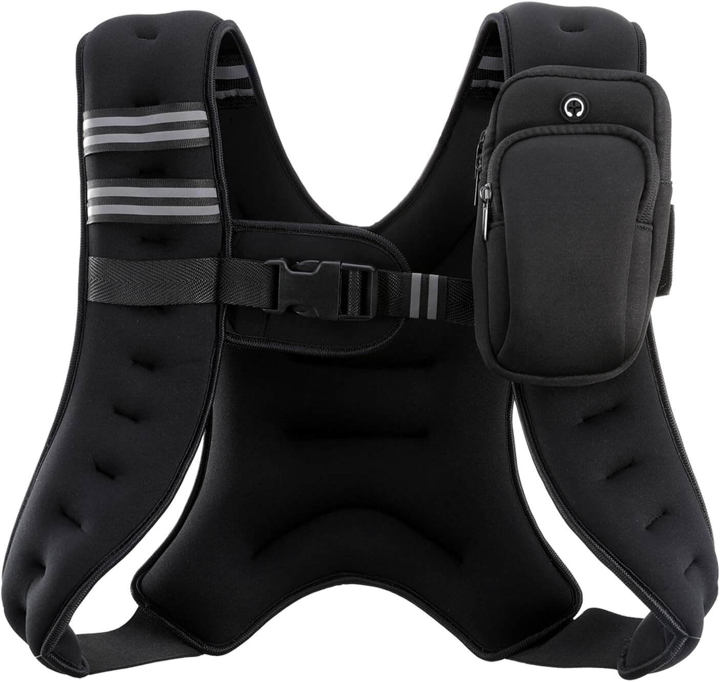 Zentheca CoreVest back view showcasing secure storage and durable neoprene design for strength training.