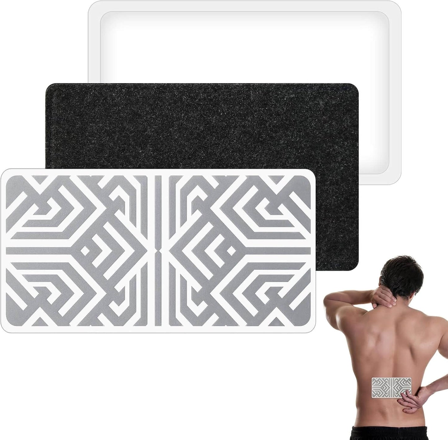 Zentheca Pain Relief Patch applied on a person's back for long-lasting, drug-free pain relief.